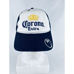 Corona Extra Palm Tree Slideback Baseball Cap Hat White Blue One Size Adjustable
